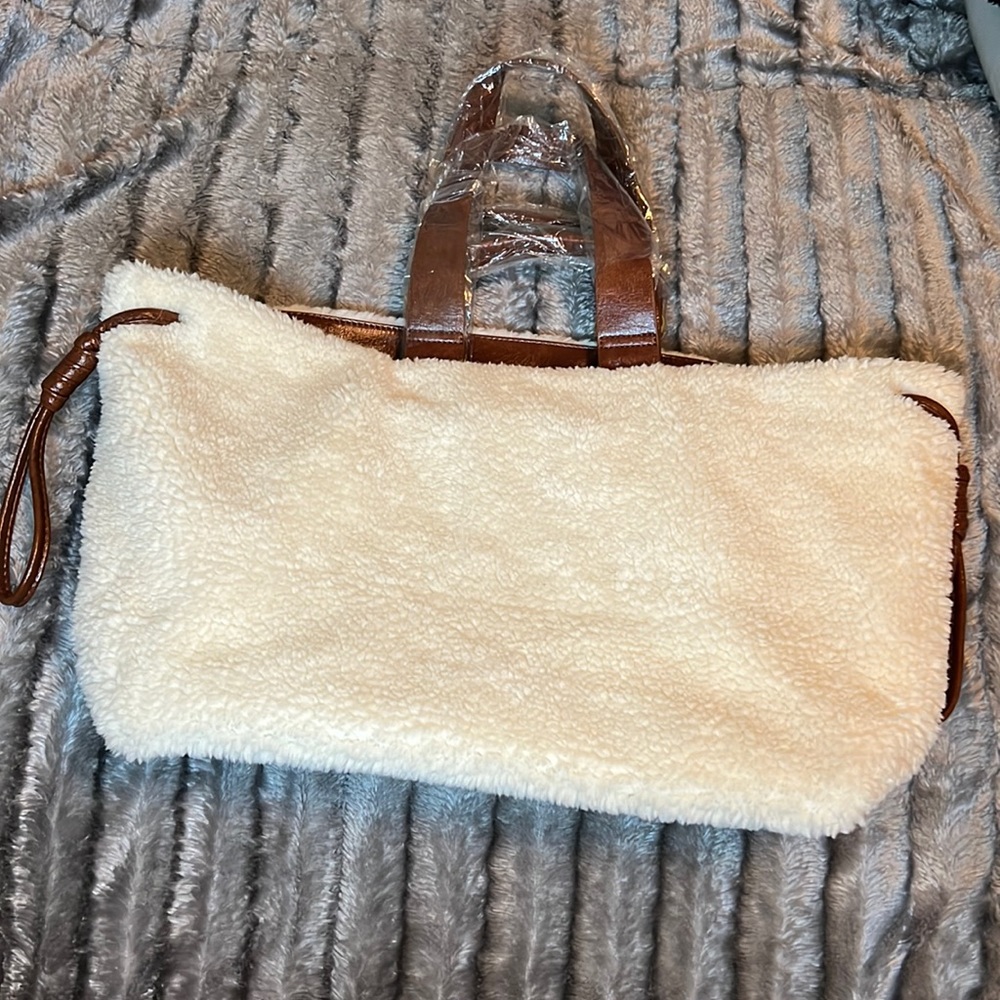 Anthropologie Sherpa tote bag NWT